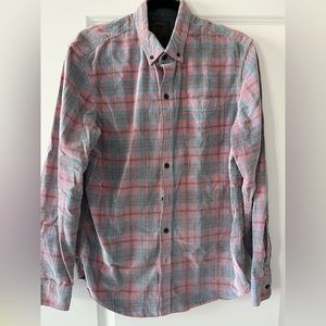 Mens copper and oak textured flannel